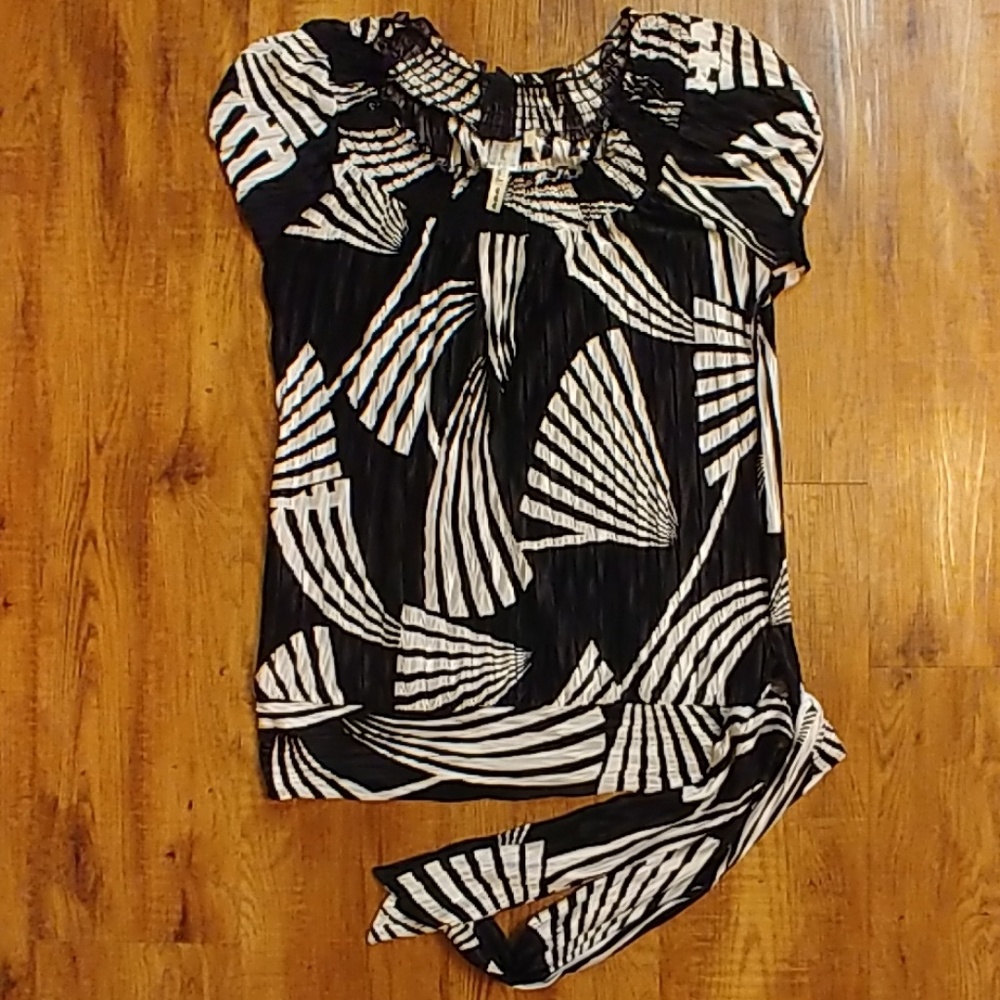 Black and White Blouse